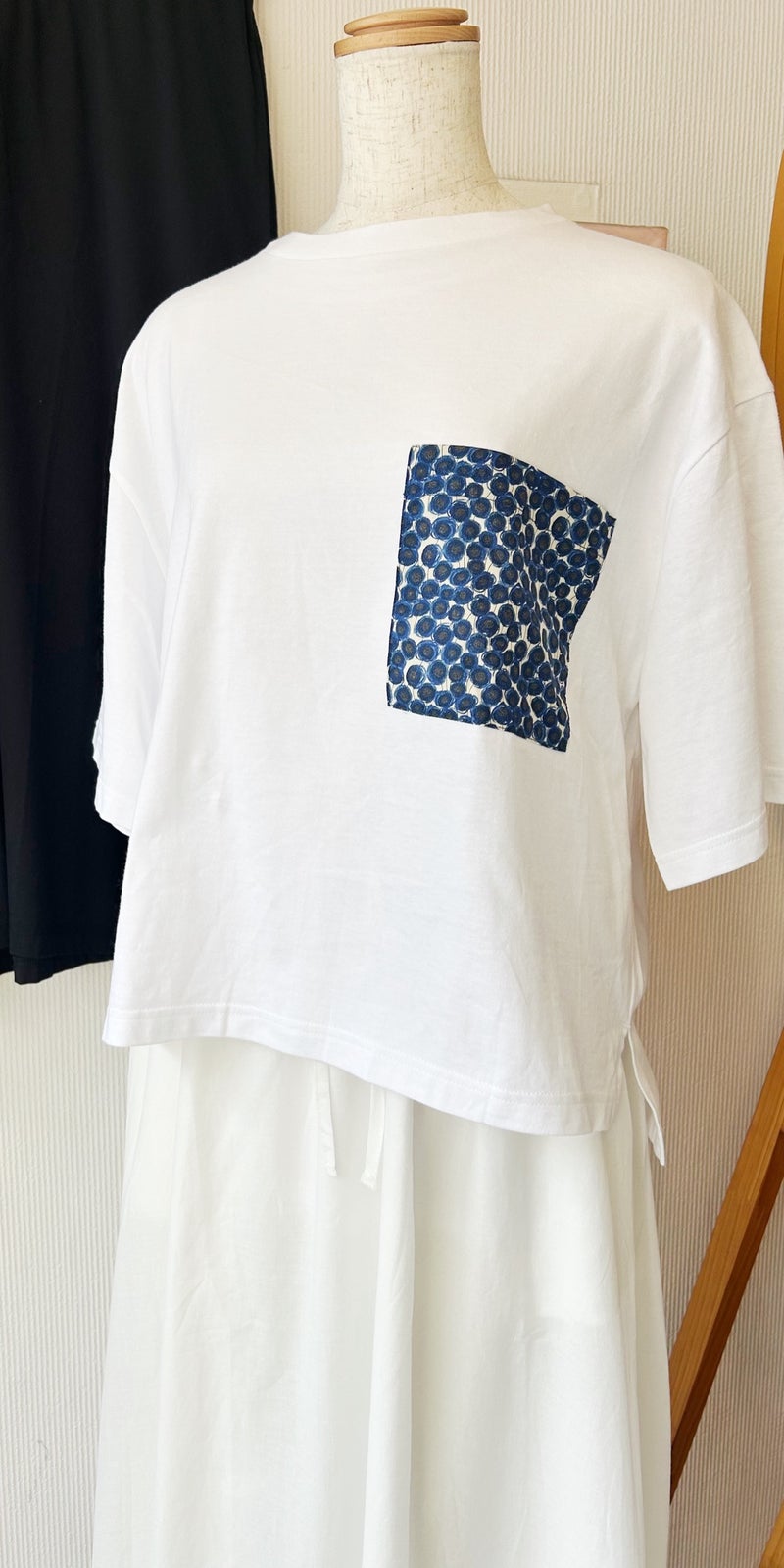 リバティポケット５分袖Tシャツ